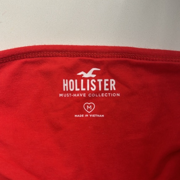 Hollister red cotton halter tie top - Picture 3 of 3